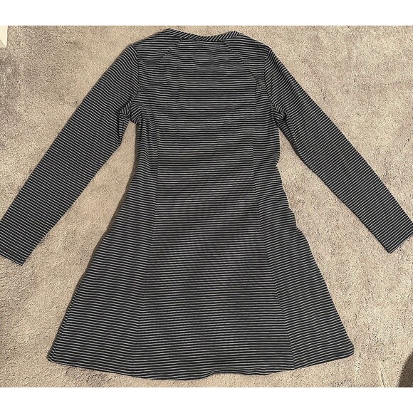 Toad & Co. Windmere Long Sleeve Dress Blue Striped M Hiking Outdoors Nature - Picture 6 of 10